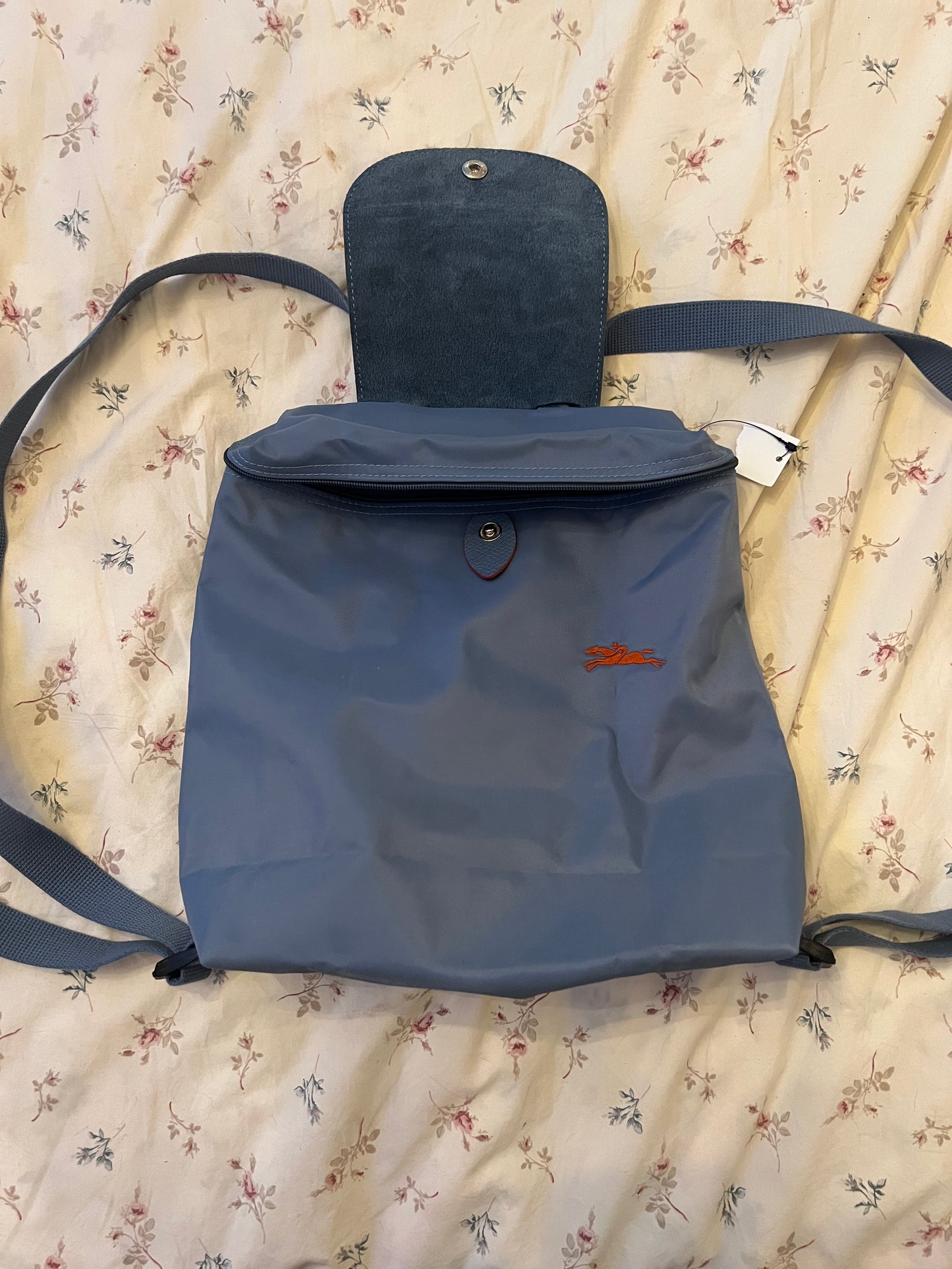 LONGCHAMP Le Pliage Club Nylon Foldable Travel Backpack BLUE MIST AUTHENTIC