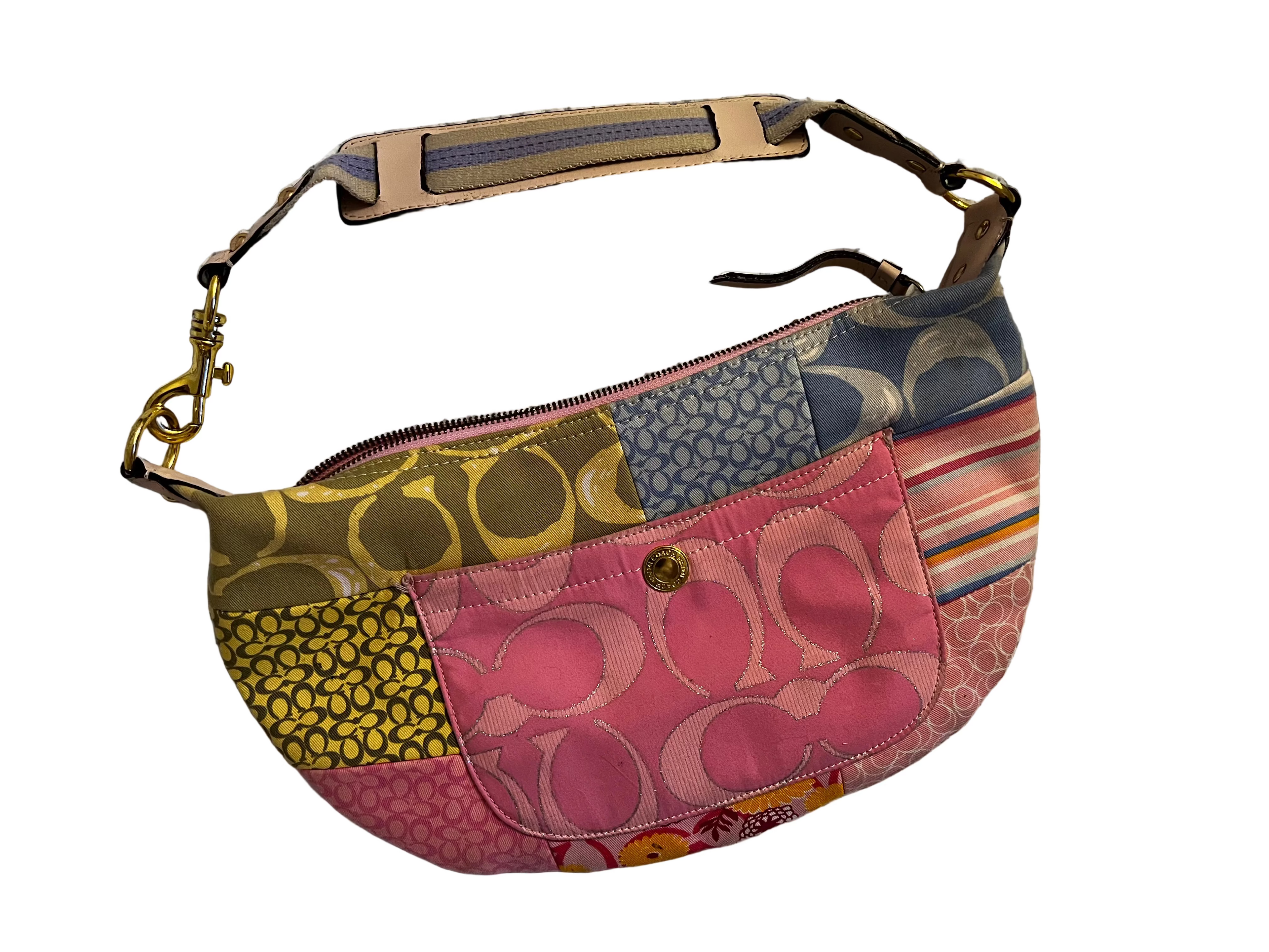 Vintage Coach Hampton Pastel Patchwork Multi-Colored Hobo Shoulder Bag