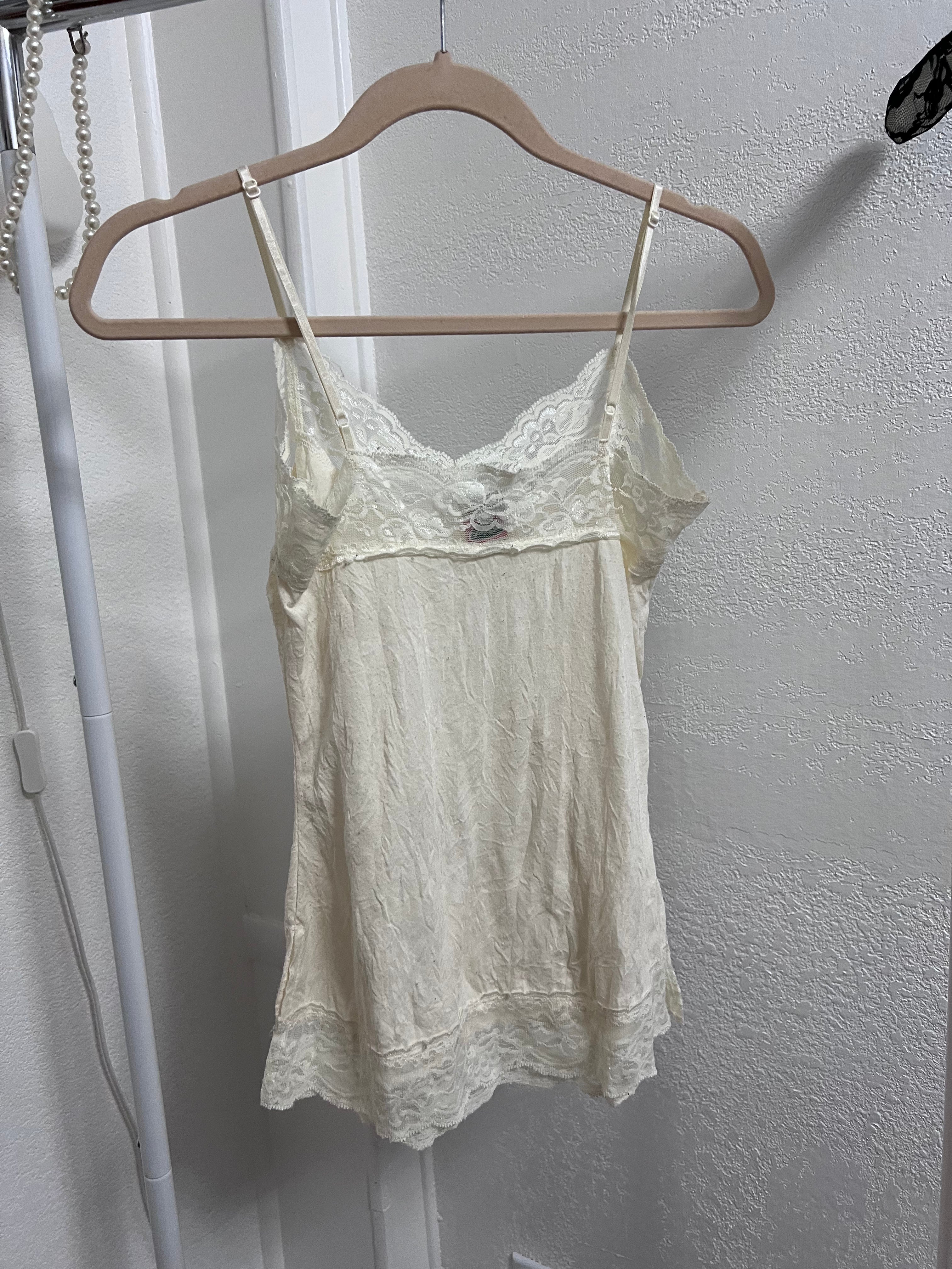 Ivory Lace Trim Cami Top