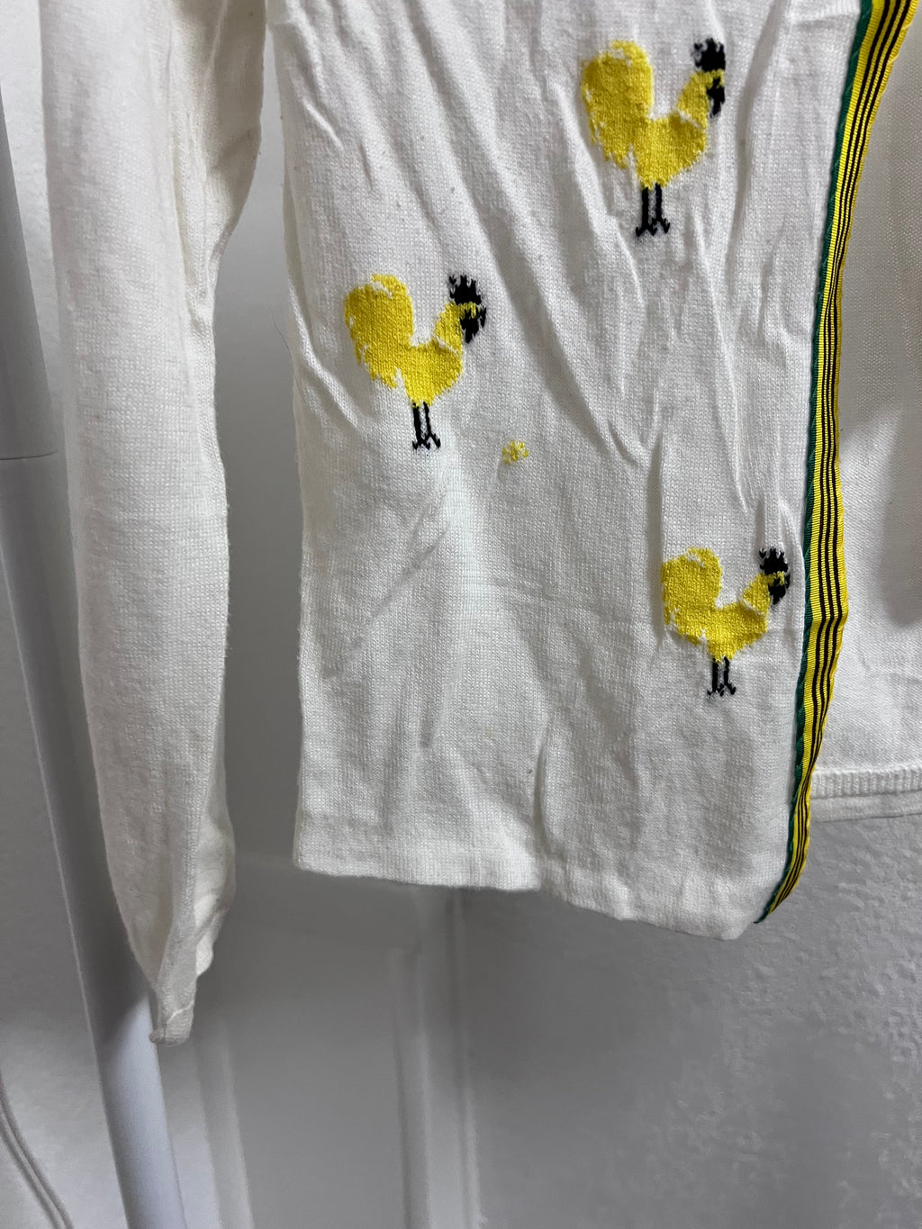 Field of Dreams Chick Embroidered Tie-Front Cardigan