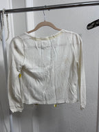 Field of Dreams Chick Embroidered Tie-Front Cardigan