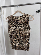 Leopard Knit Sleeveless Top