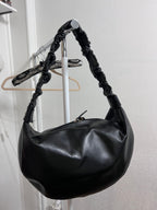 Amerai Italian Leather Ruched Shoulder Bag