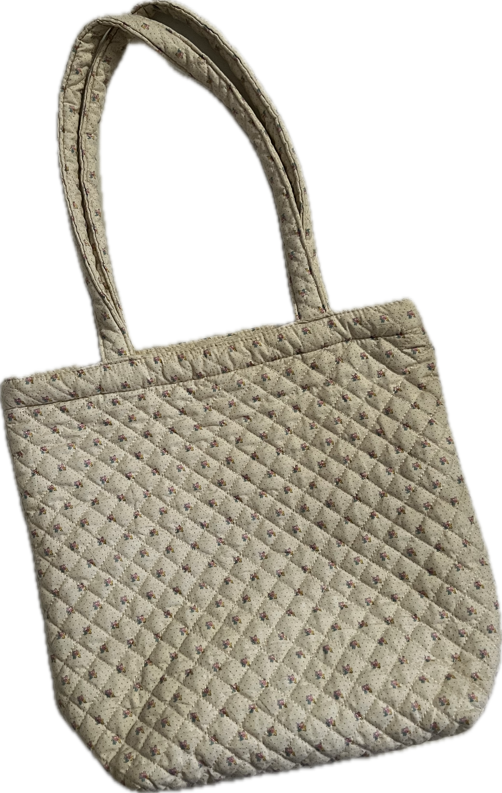 Quilted Ditsy Floral Zip Tote Bag