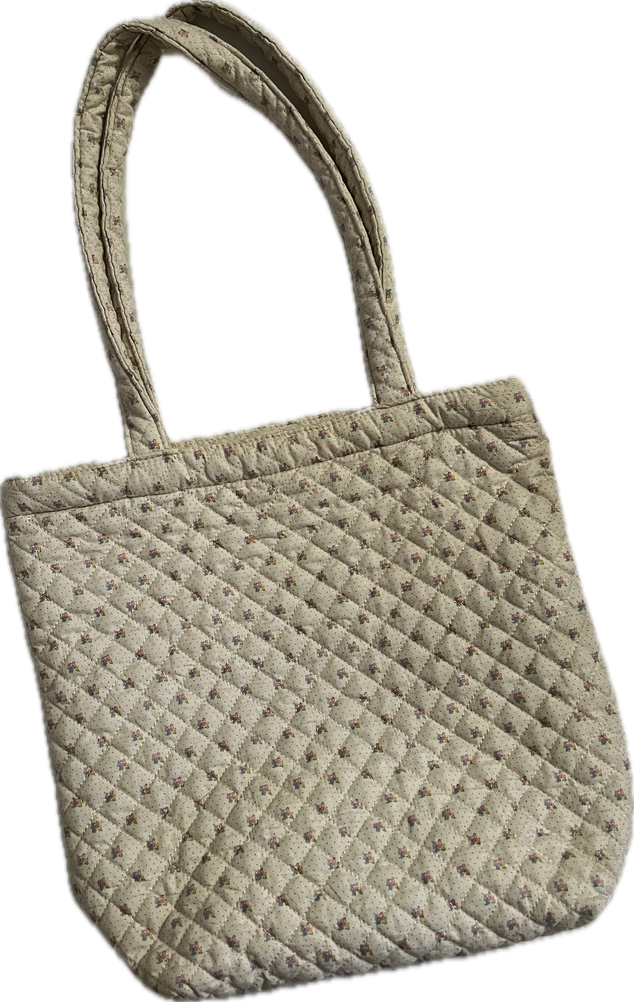 Quilted Ditsy Floral Zip Tote Bag