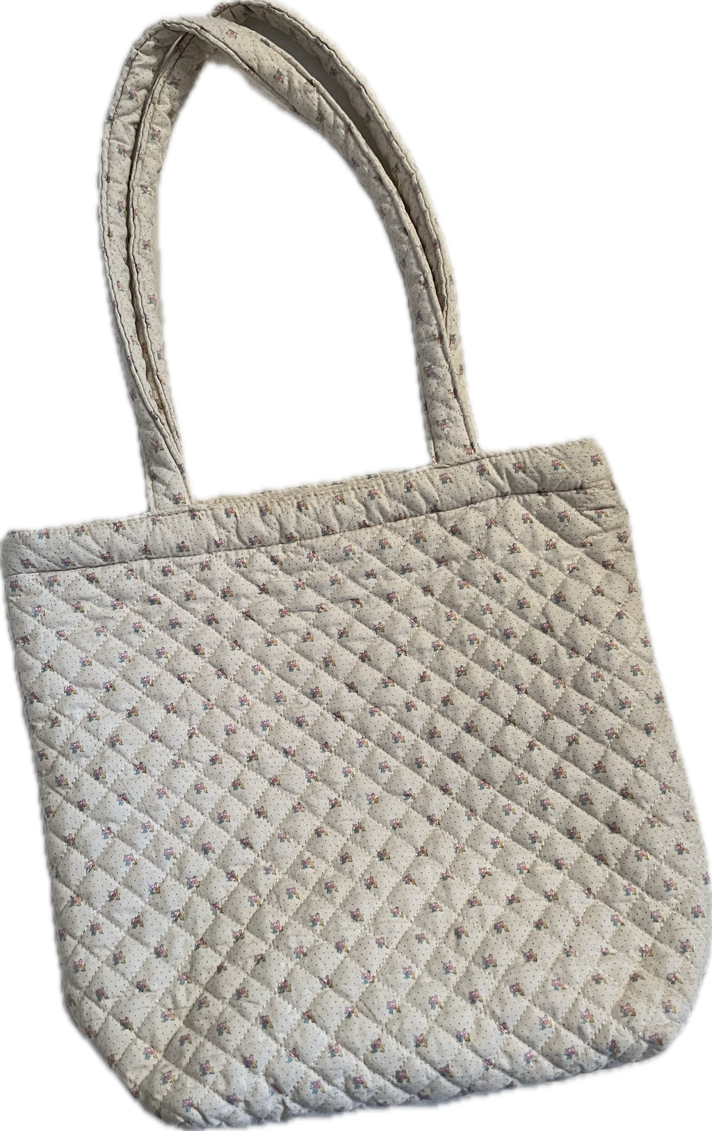 Quilted Ditsy Floral Zip Tote Bag