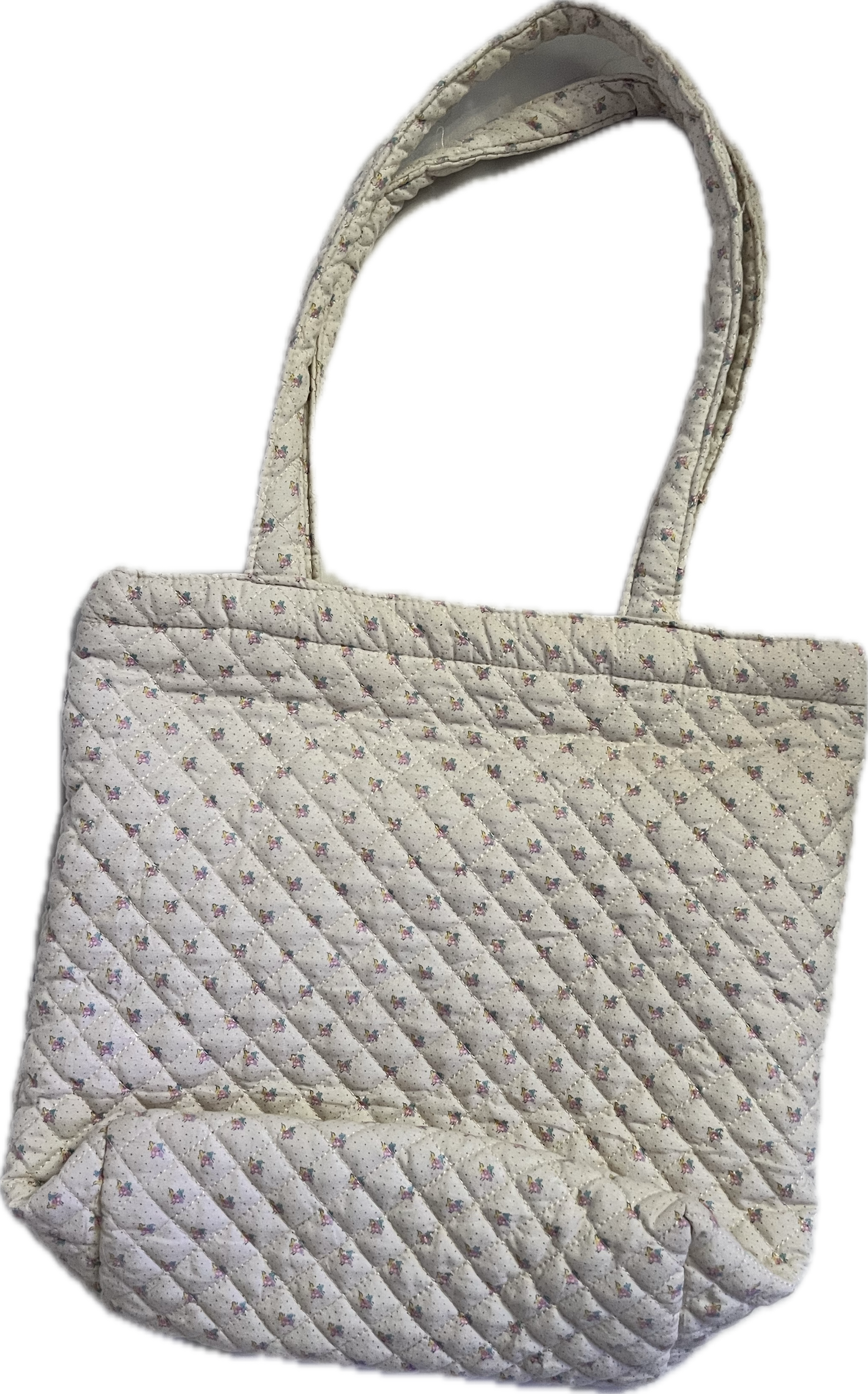 Quilted Ditsy Floral Zip Tote Bag
